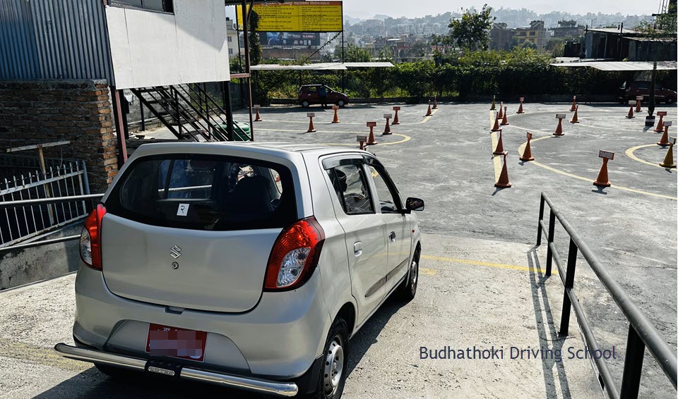Car trial at Budhathoki Driving School Kathmandu Car trial at Budhathoki Driving School Kathmandu
